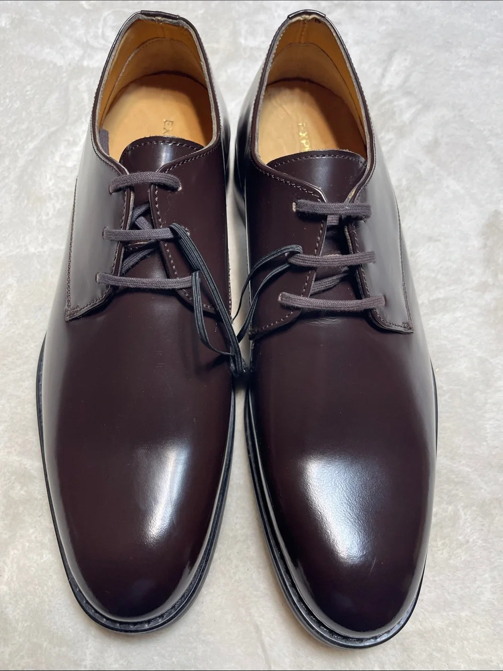 Express Men's Polished Dark Brown Derby Oxfords Size 8 Men’s